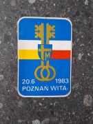 naklejka Poznań wita 20.6 1983