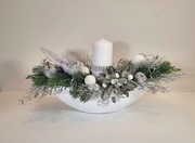 Stroik świąteczny bożonarodzeniowy ze świecą i Ptaszkiem! Rękodzieło!