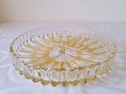 Misa dzielona 4 części PRL bursztynowe szkło Ząbkowice vintage