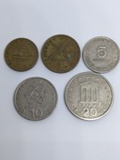 Zestaw 5 monet drachmy greckie 1978 A002, dobry stan