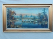 Stary obraz na płótnie HARRY BONDE PETERSEN (1918-1999) .