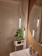 Lampa wisząca LED ze szkła kryształowego, pojedyncza