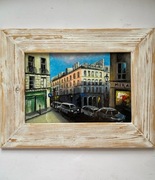 Nowy obraz Ulice miasta w białej drewnianej ramie