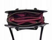 Torebka Damska Czarna Elegancka Wizytowa Lakierowana Pojemna