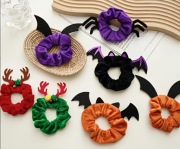 Frotka do włosów Halloween pająk nietoperz rogi duża ozdoba 10cm