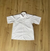 Biała koszula z krótkim rękawem, na guziki, Marks&Spencer, r. 11 lat (146)