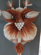 Sowa, duża ,makrama, 34 cm x 50 cm