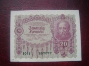 BANKNOT Austria  Austro-Węgry  20  koron 1922 r.