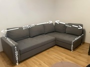 Narożnik z funkcją spania i skrzynią na pościel