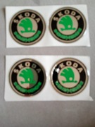 naklejka, naklejki SKODA okrągła 55mm zestaw, komplet 4 szt.