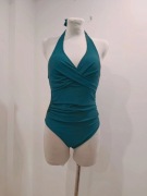 Elegancki strój kąpielowy jednoczęściowy z dekoltem halter