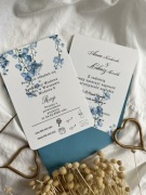 Eleganckie Zaproszenie Ślubne z niebieską kopertą