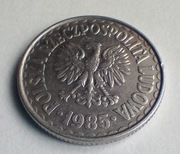 PRL - 1 ZŁOTY 1985 PODWÓJNE BICIE 