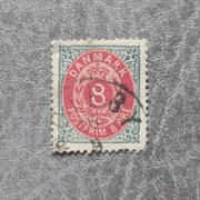 Znaczek Pocztowy = = DANIA = = 1875 rok 