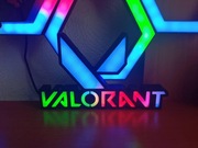 Podświetlany led napis Valorant RGB LED | Dekoracja 3D | Lampka na biurko