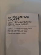 Lindy 43388 huby i koncentratory USB 3.2 Gen 1 (3.1 Gen 1) Type-A 5000...