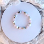 Bransoletka z kamieni naturalnych Młodość matowa Howlit Kryształ Górski