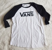 Vans koszulka męska rękaw 3/4 biało czarna M