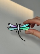 Broszka witrażowa "Ważka" ze szkła. Prezent na Dzień Kobiet 