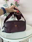 Tommy Hilfiger - burgundowa torebka na szerokim pasku, nowa z metką