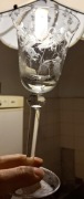 Stare Kieliszki do wina z motywem kwiatów szlifowane 4 sztuki ! kryształ