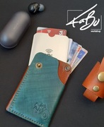 Skórzany cardholder  personalizacja +smycz do kluczy WALENTYNKI DZIEŃ BABCI