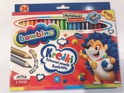 Kredki BAMBINO 24 kolory w drewnie 15cm + temperówka FO-20132