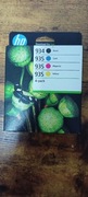 Zestaw 4 pack HP oryginał 934 935 nowe tusz