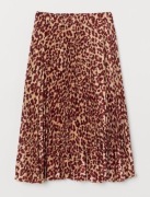 H&M__plisowana midi spódnica / solejka leopard print M/38 z UK