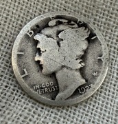 1923 Mercury Dime moneta srebrna srebro 10 centów USA dolar