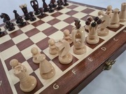 Szachy z drewna mahoniowego i jawora produkcja PL