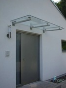 Zadaszenie ze szkła hartowanego na profilach