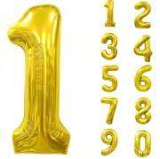 Balon foliowy cyfra złota 70–100 cm (0–9)