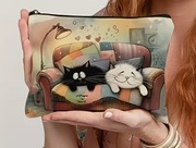Kosmetyczka saszetka z kotkami 22 cm x 17 cm