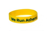 Żółta gumowa opaska na rękę We Run Athens Maraton Ateny Grecja