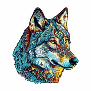 Puzzle drewniane - Wilk, rozmiar A3, L, największe