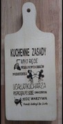 Deska "Kuchenne zasady"-pirografia,handmade, ozdob