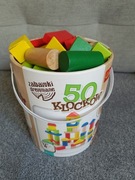 Używane klocki drewniane Trefl, około 100 szt.