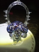 Szklany koszyk PRL duzy