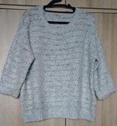 TU szary różowy melanż ciekawy sweter sweterek  40/42
