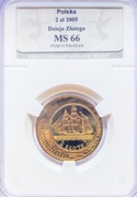 2 PLN ZŁ Żaglowiec - 2 zł 1936 - Dzieje Złotego 2005 grading GCN MS66