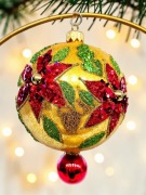 Bombka choinkowa złoty Wisior poisencja szklane ozdoby choinkowe retro styl