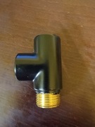 Trójnik mosiężny do grzałki 1/2" czarny