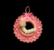 Zawieszka ozdoba szydełkowa na choinkę 10cm (Z177) różowa