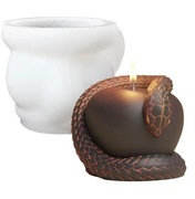 OWOC Kuszenia WĄŻ Duża forma silikonowa 9*10.5 do odlewów Świec Wosku Żywic