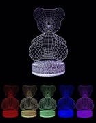 Lampka dziecięca miś LED USB multikolor