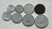 1949 1 grosz do 1 zł  aluminium + brąz zestaw 8 szuk Stan !!
