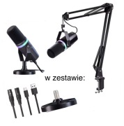 Mikrofon Dynamiczny USB/XLR z ramieniem GAMINGOWY RGB