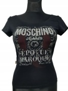 *T-SHIRT MOSCHINO JEANS S/M VINTAGE CZARNY BŁYSK
