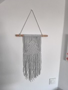 Makrama świąteczna choinka handmade szara